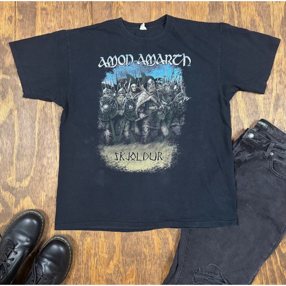 Amon Amarth Skjoldur We Shall Destroy Band Tee Men's XL Anvil Viking Death Metal